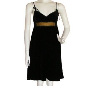 new!! VERA WANG Cocktail Dress, XS, Black Velvet, Straps, Stretch Belt,